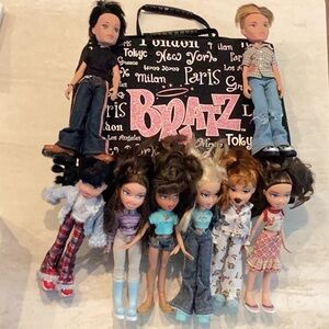 Vintage Bratz Dolls & World Tour Case Lot Of 8 Jade Dana Boyz Boy Doll MGA 2003